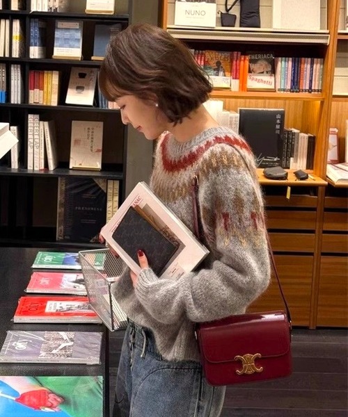 CANVAS+(キャンバスプラス)の「【CANVAS+】ノルディック柄ニットプルオーバー(ニット/セーター・レディース・グレー/ネイビー・M)」の13枚目の写真