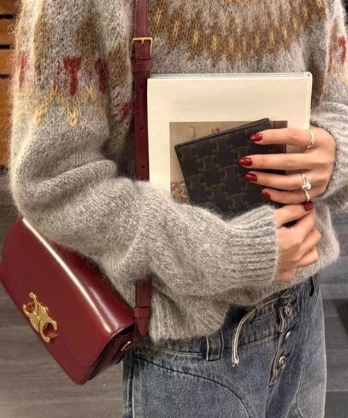 CANVAS+(キャンバスプラス)の「【CANVAS+】ノルディック柄ニットプルオーバー(ニット/セーター・レディース・グレー/ネイビー・M)」の14枚目の写真