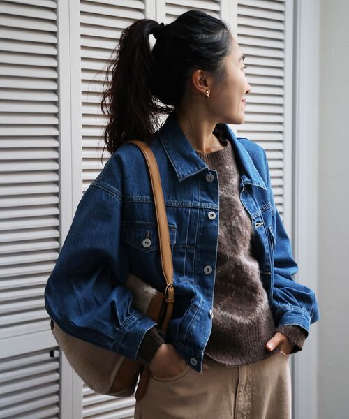 le.coeur blanc（ルクールブラン）の「ソフトデニムジャケット（デニムジャケット・レディース・ブルー/ライトブルー・38）」の3枚目の写真