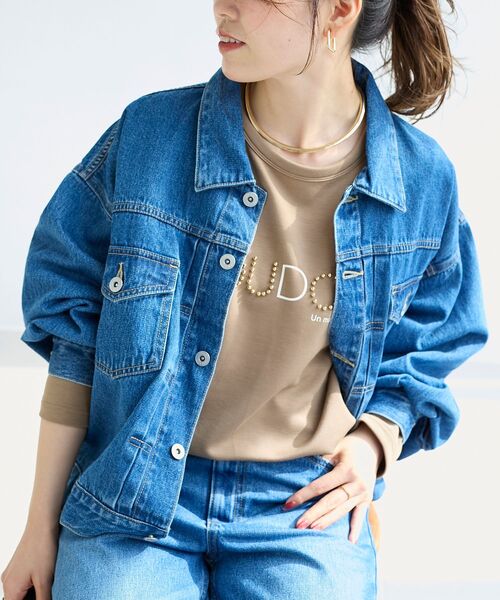 le.coeur blanc（ルクールブラン）の「ソフトデニムジャケット（デニムジャケット・レディース・ブルー/ライトブルー・38）」の8枚目の写真