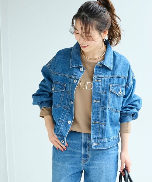 le.coeur blanc（ルクールブラン）の「ソフトデニムジャケット（デニムジャケット・レディース・ブルー/ライトブルー・38）」の10枚目の写真