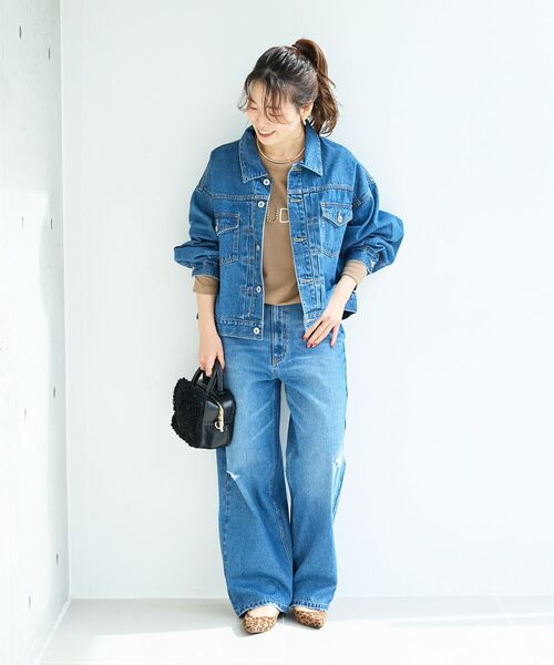 le.coeur blanc（ルクールブラン）の「ソフトデニムジャケット（デニムジャケット・レディース・ブルー/ライトブルー・38）」の15枚目の写真