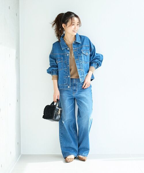 le.coeur blanc（ルクールブラン）の「ソフトデニムジャケット（デニムジャケット・レディース・ブルー/ライトブルー・38）」の17枚目の写真