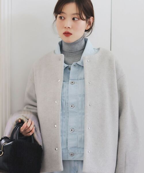 le.coeur blanc（ルクールブラン）の「ソフトデニムジャケット（デニムジャケット・レディース・ブルー/ライトブルー・38）」の20枚目の写真