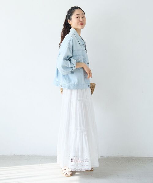 le.coeur blanc（ルクールブラン）の「ソフトデニムジャケット（ブルゾン・レディース・ブルー/ライトブルー・38）」の15枚目の写真