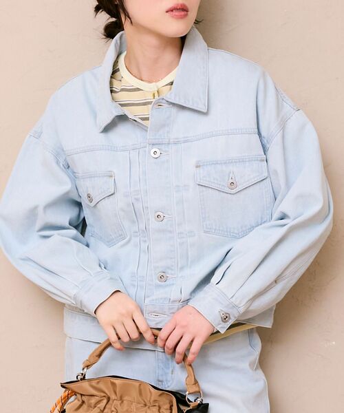 le.coeur blanc（ルクールブラン）の「ソフトデニムジャケット（ブルゾン・レディース・ブルー/ライトブルー・38）」の16枚目の写真