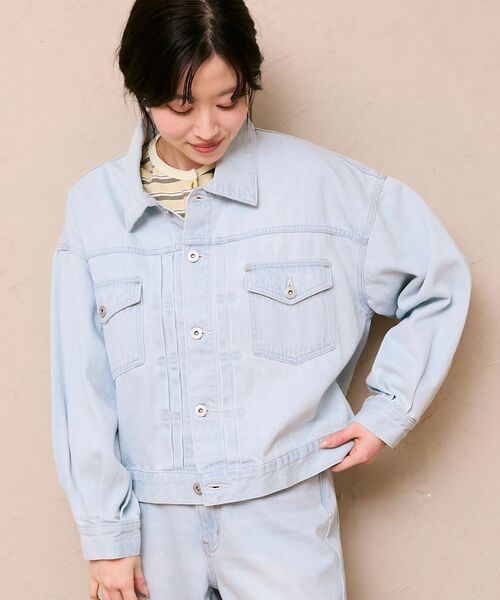 le.coeur blanc（ルクールブラン）の「ソフトデニムジャケット（ブルゾン・レディース・ブルー/ライトブルー・38）」の17枚目の写真