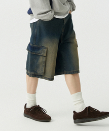 STENDS（ステンズ）の「[M~4XL] カーゴポケットバミューダデニムパンツ_ヴィンテージブルー（その他パンツ）」