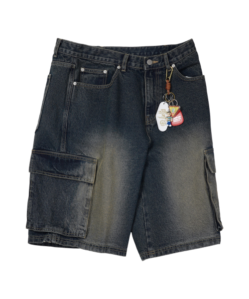 STENDS（ステンズ）の「[M~4XL] カーゴポケットバミューダデニムパンツ_ヴィンテージブルー（その他パンツ・レディース・その他・X-LARGE/XX-LARGE/MEDIUM/LARGE/XXX-LARGE/XXXX-LARGE）」の5枚目の写真