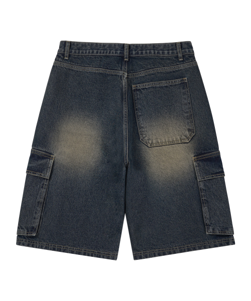 STENDS（ステンズ）の「[M~4XL] カーゴポケットバミューダデニムパンツ_ヴィンテージブルー（その他パンツ・レディース・その他・X-LARGE/XX-LARGE/MEDIUM/LARGE/XXX-LARGE/XXXX-LARGE）」の6枚目の写真