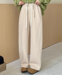 【大きいサイズ有/裏起毛/全周ゴム・調節紐付き】冬もぽかぽか。スウェット ボア フリース イージーパンツ レディース