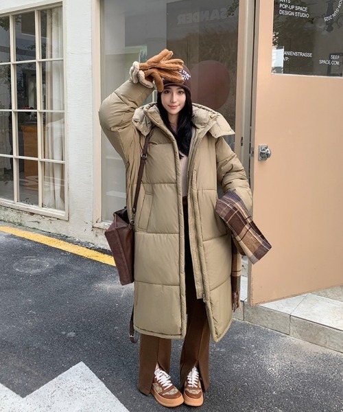 セール】2way オーバーサイズ フード脱着 スタンドカラー エコダウン