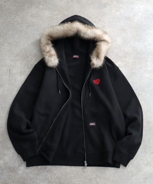 SECRET ファー付きダブルジップパーカー JilLA パーカー Double Zip Fur Hoodie / ダブルジップフーディー