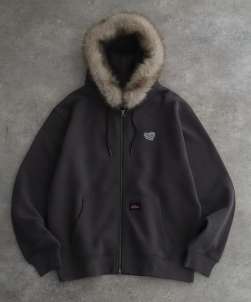 Dickies（ディッキーズ）の「【GENUINE DICKIES/ジェニュインディッキーズ】裏起毛 ファー付きダブルジップパーカー（パーカー・レディース・ベージュ/スミクロ/ブラック・M/L/XL）」の21枚目の写真