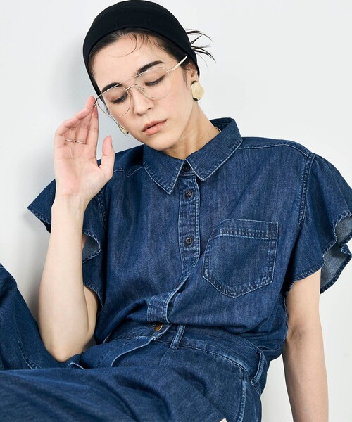 Rie Miller(リエミラー)の「【RM denim】ラッフルスリーブデニムブラウス(シャツ/ブラウス・レディース・インディゴブルー/ブルー系その他7・FREE)」の21枚目の写真