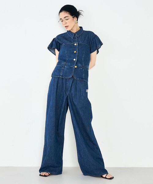 Rie Miller(リエミラー)の「【RM denim】ラッフルスリーブデニムブラウス(シャツ/ブラウス・レディース・インディゴブルー/ブルー系その他7・FREE)」の22枚目の写真