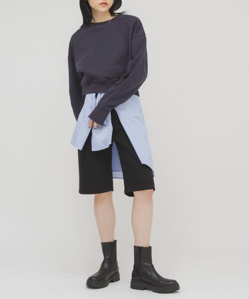 KBF（ケイビーエフ）の「コンパクトフォルムスウェット（スウェット・レディース・ライトブルー/ネイビー/ベージュ・ONE）」の3枚目の写真