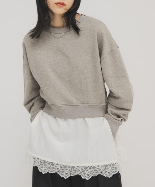 KBF（ケイビーエフ）の「コンパクトフォルムスウェット（スウェット・レディース・ライトブルー/ネイビー/ベージュ・ONE）」の4枚目の写真