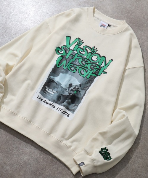 VISION STREET WEAR(ヴィジョンストリートウェア)の「【VISION STREET WEAR/ヴィジョンストリートウェア】VISION Pag TRN/パグ フォトプリント トレーナー スウェット(スウェット・メンズ・ライトグレー/ブルーグレー/ブラック/オフホワイト・LL/L/M)」の2枚目の写真