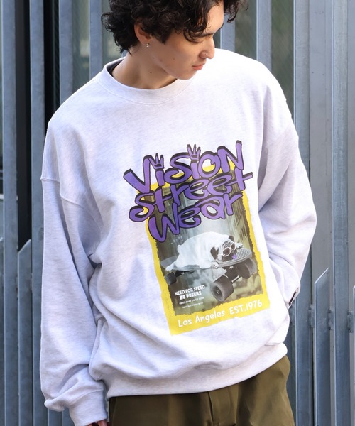 VISION STREET WEAR(ヴィジョンストリートウェア)の「【VISION STREET WEAR/ヴィジョンストリートウェア】VISION Pag TRN/パグ フォトプリント トレーナー スウェット(スウェット・メンズ・ライトグレー/ブルーグレー/ブラック/オフホワイト・LL/L/M)」の3枚目の写真