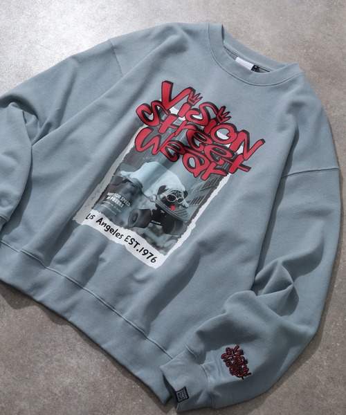 VISION STREET WEAR(ヴィジョンストリートウェア)の「【VISION STREET WEAR/ヴィジョンストリートウェア】VISION Pag TRN/パグ フォトプリント トレーナー スウェット(スウェット・メンズ・ライトグレー/ブルーグレー/ブラック/オフホワイト・LL/L/M)」の4枚目の写真