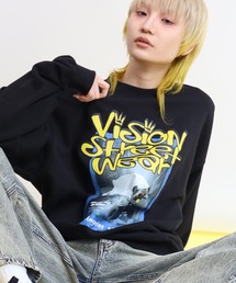 【VISION STREET WEAR/ヴィジョンストリートウェア】VISION Pag TRN/パグ フォトプリント トレーナー スウェット