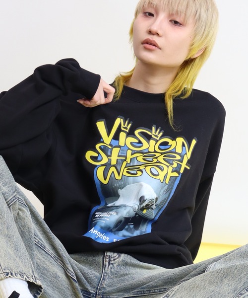VISION STREET WEAR(ヴィジョンストリートウェア)の「【VISION STREET WEAR/ヴィジョンストリートウェア】VISION Pag TRN/パグ フォトプリント トレーナー スウェット(スウェット・メンズ・ライトグレー/ブルーグレー/ブラック/オフホワイト・LL/L/M)」の1枚目の写真