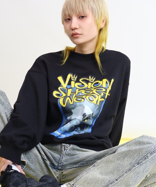 VISION STREET WEAR(ヴィジョンストリートウェア)の「【VISION STREET WEAR/ヴィジョンストリートウェア】VISION Pag TRN/パグ フォトプリント トレーナー スウェット(スウェット・メンズ・ライトグレー/ブルーグレー/ブラック/オフホワイト・LL/L/M)」の11枚目の写真