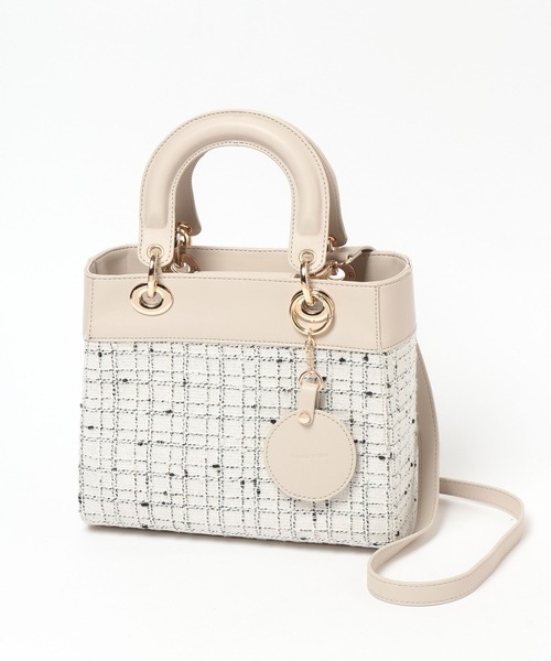 Andemiu（アンデミュウ）の「チャームつきツイードスクエアバッグ641604（トートバッグ・レディース・ブラック/アイボリー・FREE）」の6枚目の写真