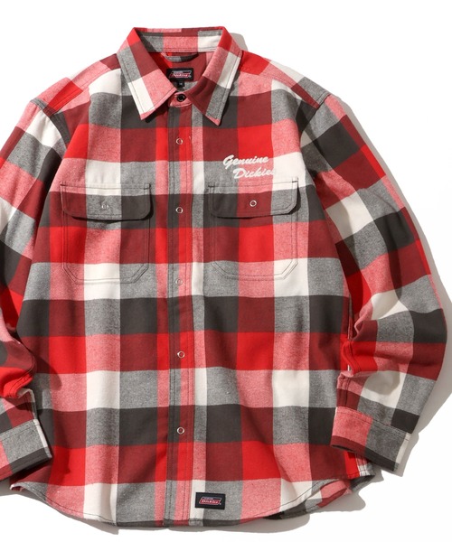 Dickies（ディッキーズ）の「【GENUINE DICKIES/ジェニュインディッキーズ】TCチェックオーバーシャツ（シャツ/ブラウス・メンズ・イエロー系/レッド系/ブラック系/ブルー系・M/XL/L）」の4枚目の写真