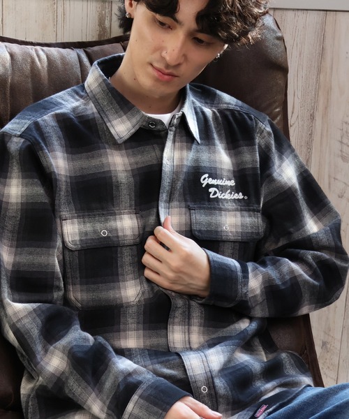 Dickies（ディッキーズ）の「【GENUINE DICKIES/ジェニュインディッキーズ】TCチェックオーバーシャツ（シャツ/ブラウス・メンズ・イエロー系/レッド系/ブラック系/ブルー系・M/XL/L）」の5枚目の写真