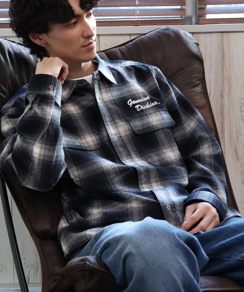 Dickies（ディッキーズ）の「【GENUINE DICKIES/ジェニュインディッキーズ】TCチェックオーバーシャツ（シャツ/ブラウス・メンズ・イエロー系/レッド系/ブラック系/ブルー系・M/XL/L）」の6枚目の写真