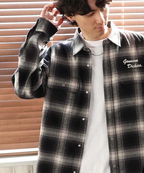 Dickies（ディッキーズ）の「【GENUINE DICKIES/ジェニュインディッキーズ】TCチェックオーバーシャツ（シャツ/ブラウス・メンズ・イエロー系/レッド系/ブラック系/ブルー系・M/XL/L）」の9枚目の写真