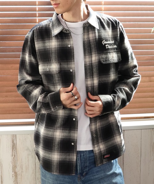Dickies（ディッキーズ）の「【GENUINE DICKIES/ジェニュインディッキーズ】TCチェックオーバーシャツ（シャツ/ブラウス・メンズ・イエロー系/レッド系/ブラック系/ブルー系・M/XL/L）」の10枚目の写真