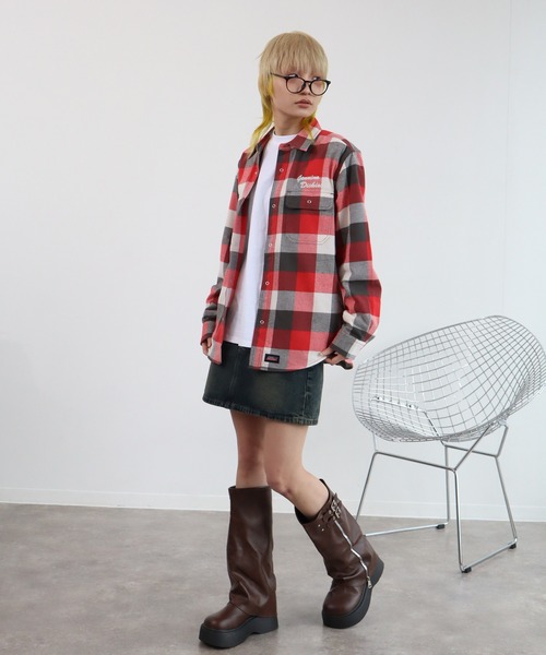 Dickies（ディッキーズ）の「【GENUINE DICKIES/ジェニュインディッキーズ】TCチェックオーバーシャツ（シャツ/ブラウス・メンズ・イエロー系/レッド系/ブラック系/ブルー系・M/XL/L）」の18枚目の写真