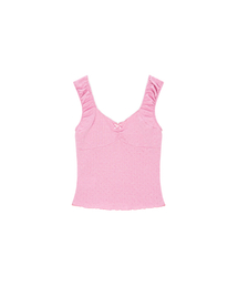 Frill lace cap sleeve - pink