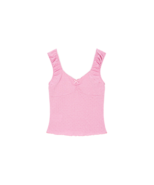 SALAD BAGUNI(サラダバグニ)の「Frill lace cap sleeve - pink(Tシャツ/カットソー・レディース・その他・FREE)」の1枚目の写真