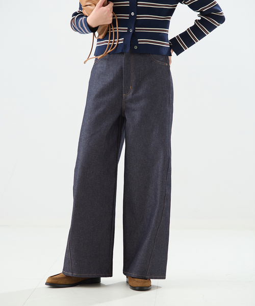 journal standard L'essage（ジャーナルスタンダードレサージュ）の「NEW side seamデニム（デニムパンツ・レディース・ネイビー・36/38）」の5枚目の写真