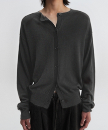 DNSR（ディーエヌエスアール）の「ウールブレンドラウンドクロップカーディガンチャコール（カーディガン/ボレロ）」