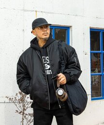 RUGGED HOUSE（ラギッドハウス）の「ユーティリティオーバーサイズMA-1ジャンパーブラック（MA-1）」