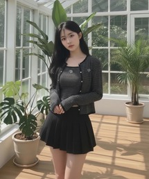 muahmuah（ムーアムーア）の「ストライプ配色カーディガン [4色]（Tシャツ/カットソー）」