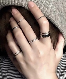 WESTBOY（ウエストボーイ）の「シンプル シルバーリング 7点セット WO25W16AC04（リング）」