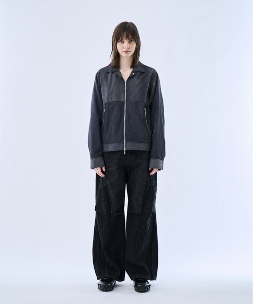 PHILTHEORY（フィルセオリー）の「Tie-dye washer compact blouson / タイダイワッシャーコンパクトブルゾン（ブルゾン・メンズ・ライトグレー/ブラック・1/3/2）」の3枚目の写真