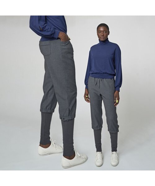 ATHPLATFORM（アスプラットフォーム）の「AU32PT03 カプリバンディングパンツ_メランジグレー（その他パンツ・レディース・その他・L/M）」の2枚目の写真