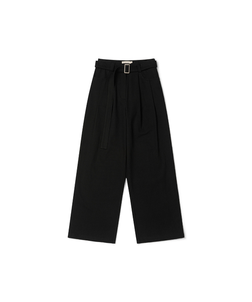 WITHOUT SUMMER(ウィズアウトサマ)の「ベルト付きコットンパンツ_ブラック(その他パンツ・レディース・その他・S/M)」の2枚目の写真