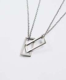 ACHA（アチャ）の「サージカルスチールシンスクエアペンダントネックレス_シルバー（ネックレス）」