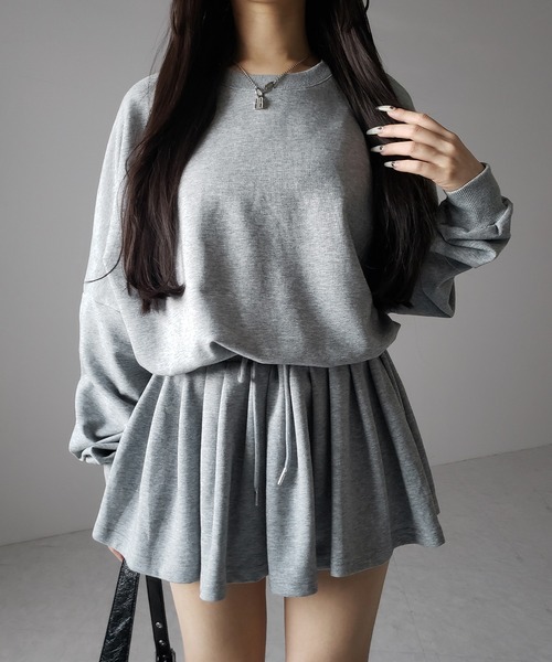 me+em select(ミームセレクト)の「【 2color 】オーバースウェットフレアミニワンピース / over sweat flare mini onepiece(ワンピース・レディース・グレー/ブラック・FREE)」の16枚目の写真