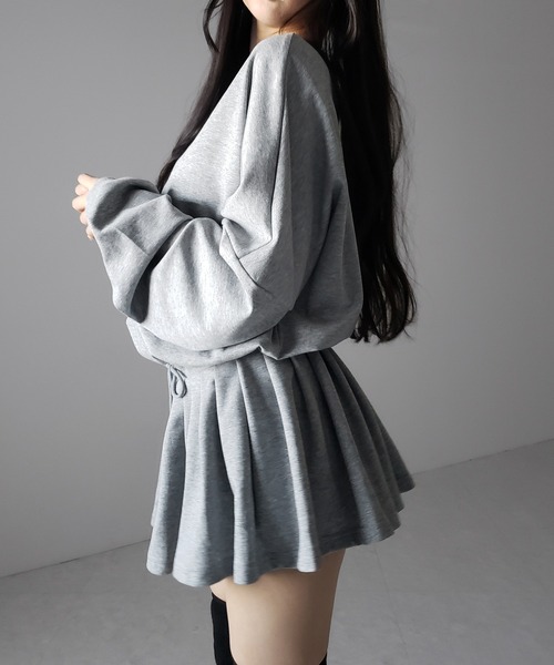 me+em select(ミームセレクト)の「【 2color 】オーバースウェットフレアミニワンピース / over sweat flare mini onepiece(ワンピース・レディース・グレー/ブラック・FREE)」の17枚目の写真