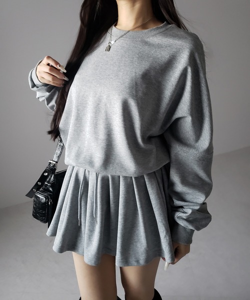 me+em select(ミームセレクト)の「【 2color 】オーバースウェットフレアミニワンピース / over sweat flare mini onepiece(ワンピース・レディース・グレー/ブラック・FREE)」の9枚目の写真