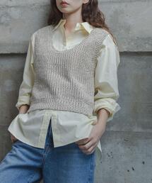 URBAN RESEARCH Sonny Label | メランジテープヤーンUネックニットベスト(ベスト)